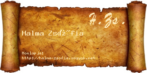 Halma Zsófia névjegykártya
